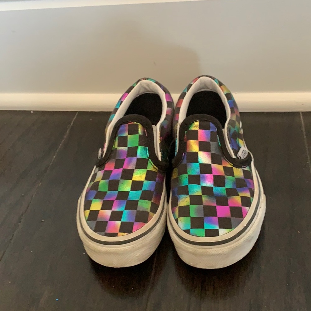 Vans slip on rainbow sneakers